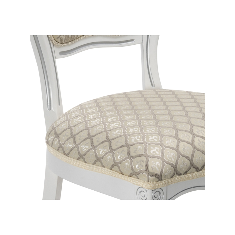 Деревянный стул Лауро патина серебро / бежевый