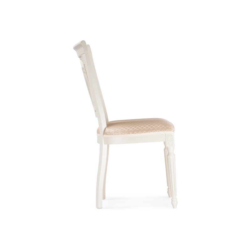 Деревянный стул Лино молочный / ромб 02