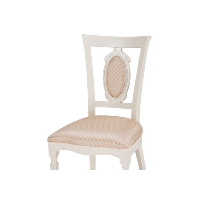 Деревянный стул Лино молочный / ромб 02