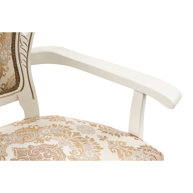 Кресло Bronte молочный / патина