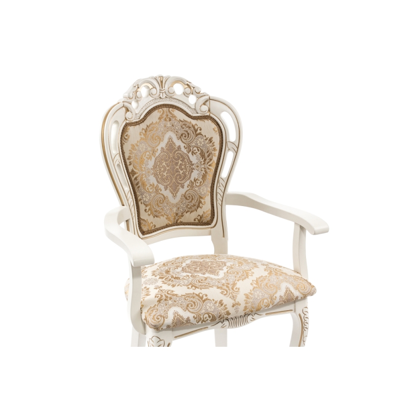 Кресло Bronte молочный / патина