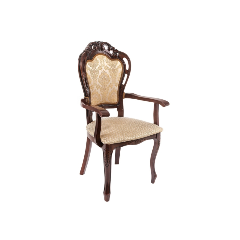 Кресло Bronte вишня с патиной /  бежевый