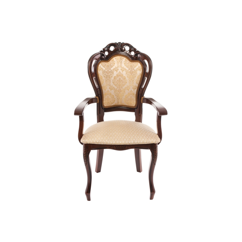 Кресло Bronte вишня с патиной /  бежевый