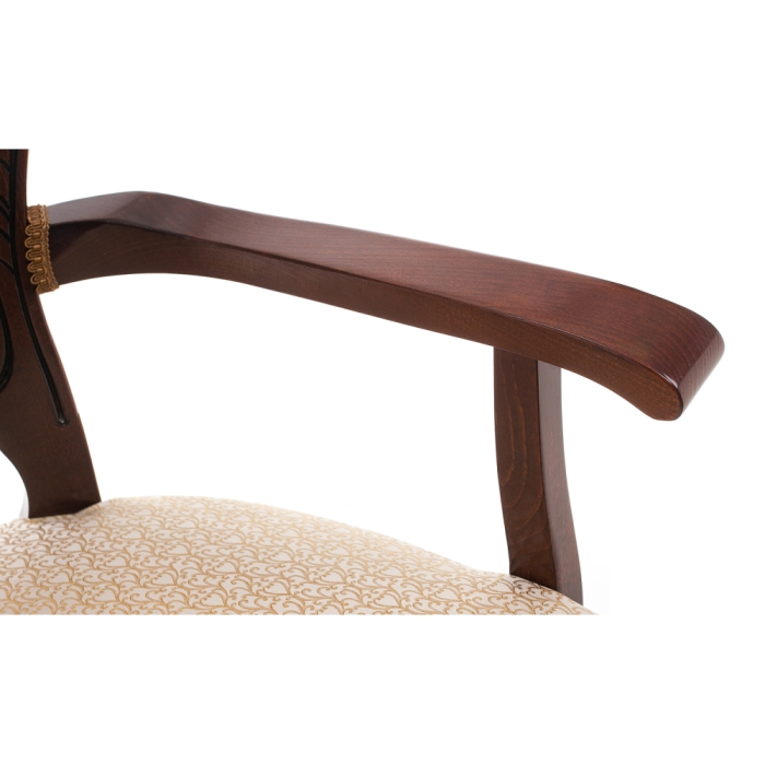 Кресло Bronte вишня с патиной /  бежевый