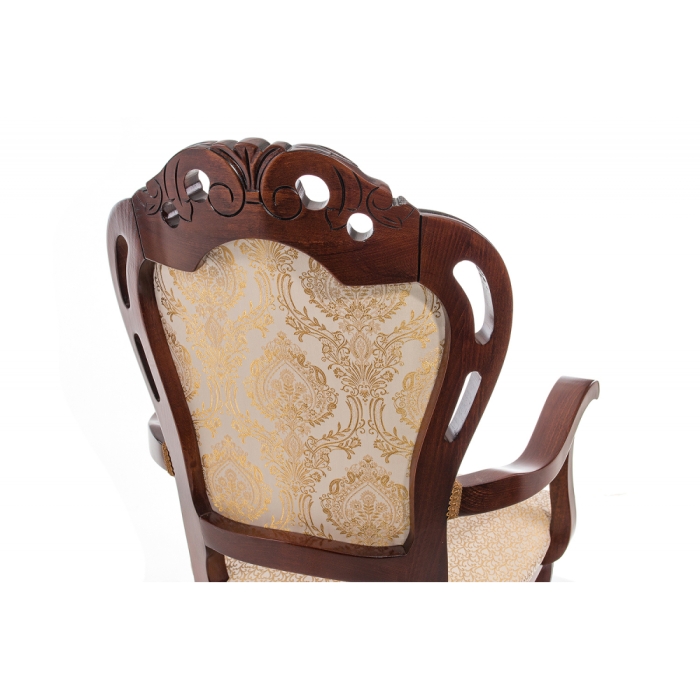 Кресло Bronte вишня с патиной /  бежевый