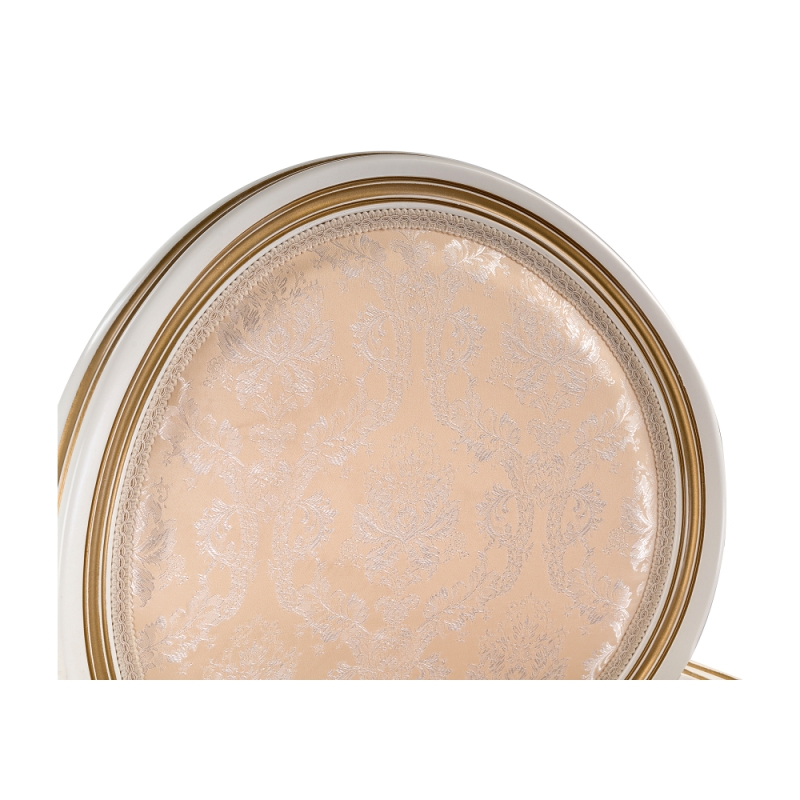 Кресло Данте молочный с золотой патиной