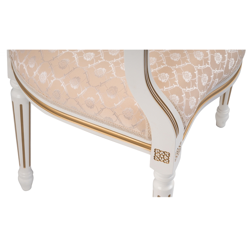 Кресло Данте молочный с золотой патиной