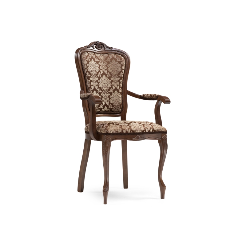 Кресло Руджеро с мягкими подлокотниками орех / шоколад