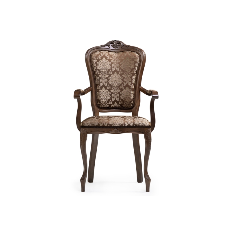 Кресло Руджеро с мягкими подлокотниками орех / шоколад