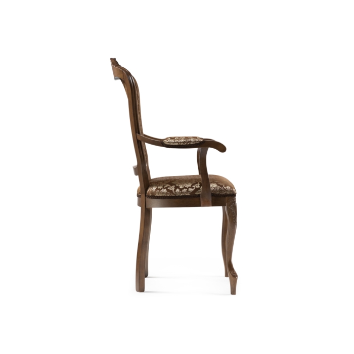 Кресло Руджеро с мягкими подлокотниками орех / шоколад