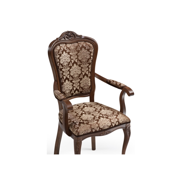 Кресло Руджеро с мягкими подлокотниками орех / шоколад