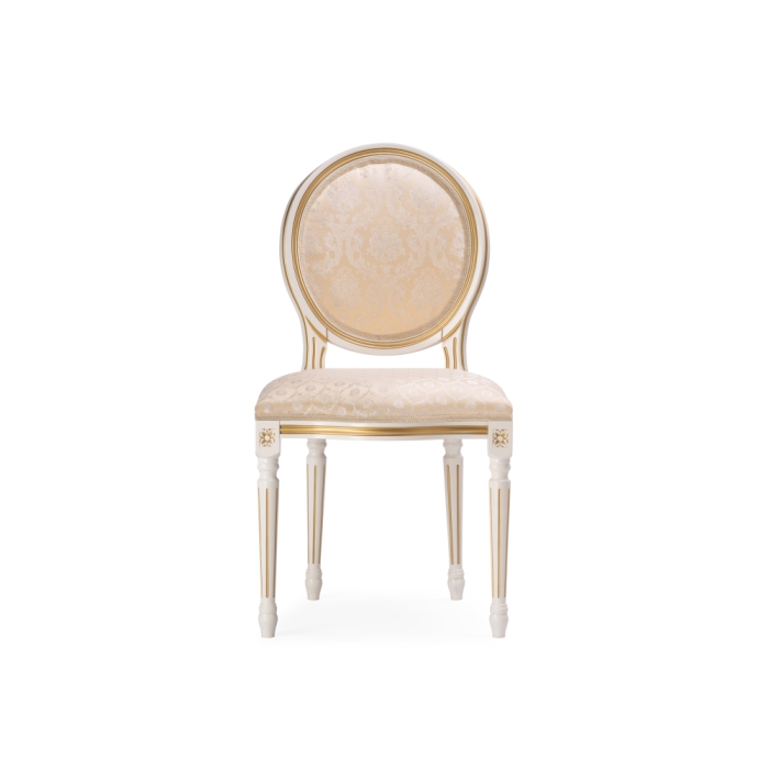 Стул Данте молочный с золотой патиной