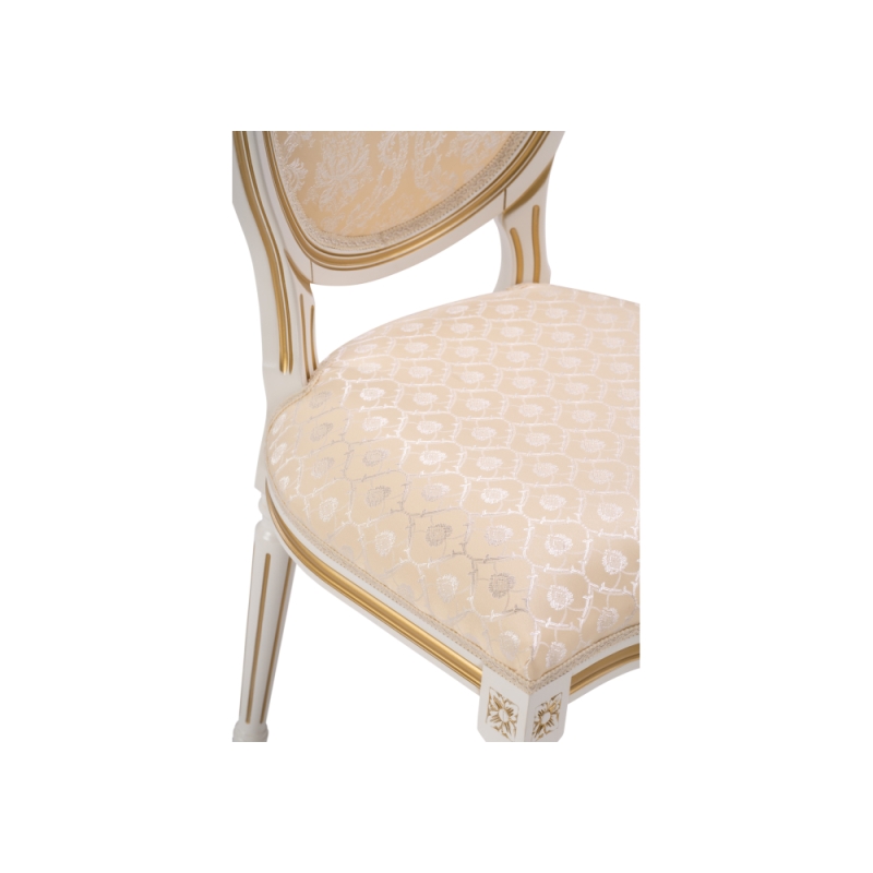 Стул Данте молочный с золотой патиной