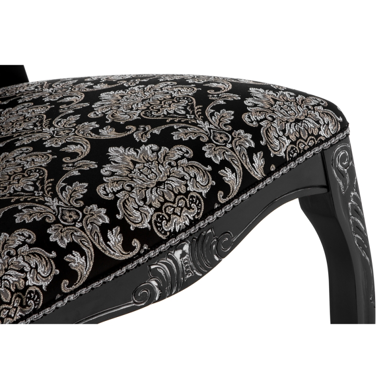 Стул Клето патина серебро / черный