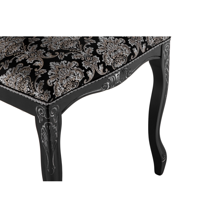 Стул Клето патина серебро / черный