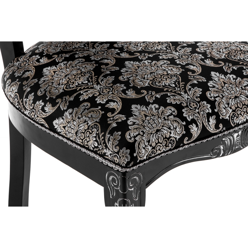 Стул Клето патина серебро / черный