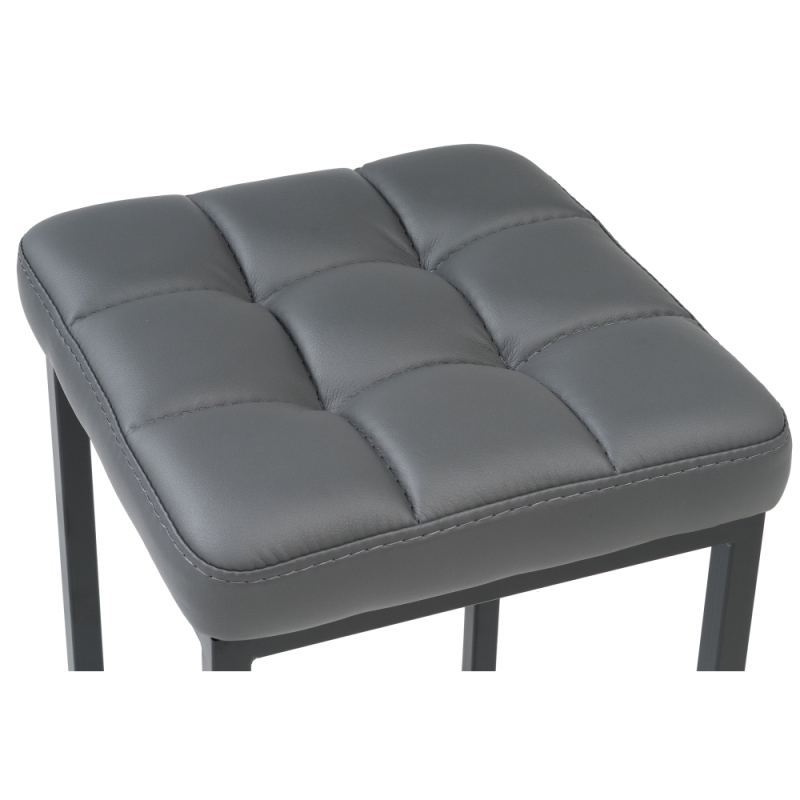 Табурет Байя кожзам темно-серый / черный матовый