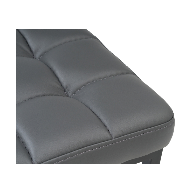 Табурет Байя кожзам темно-серый / черный матовый