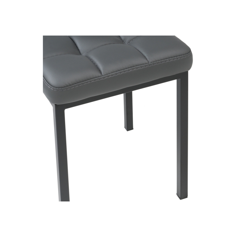 Табурет Байя кожзам темно-серый / черный матовый