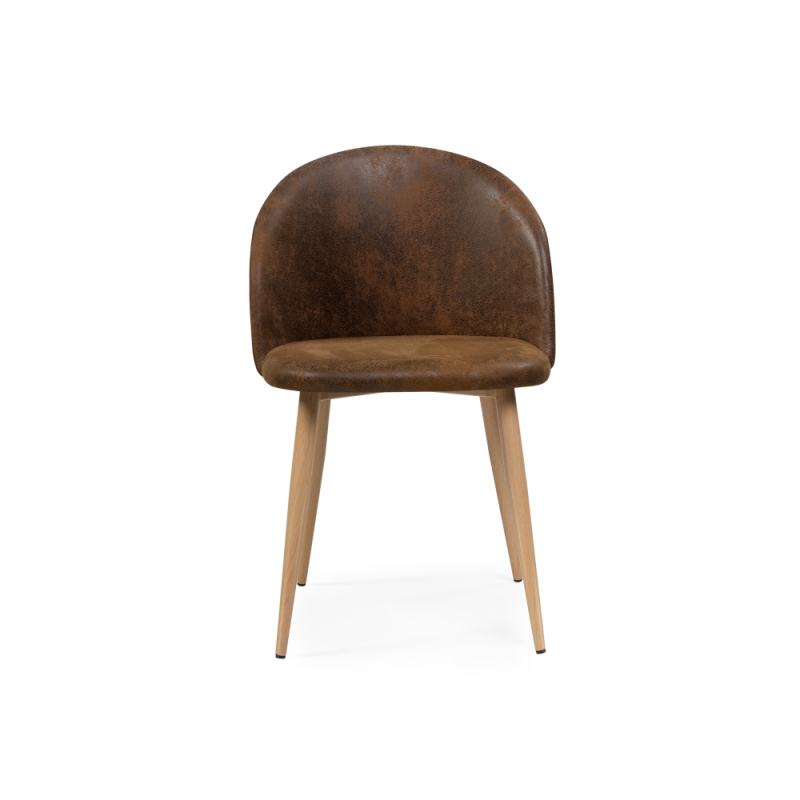 Стул на металлокаркасе Aldo dark brown / wood