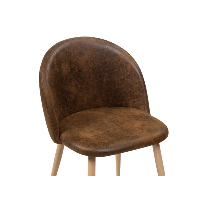 Стул на металлокаркасе Aldo dark brown / wood