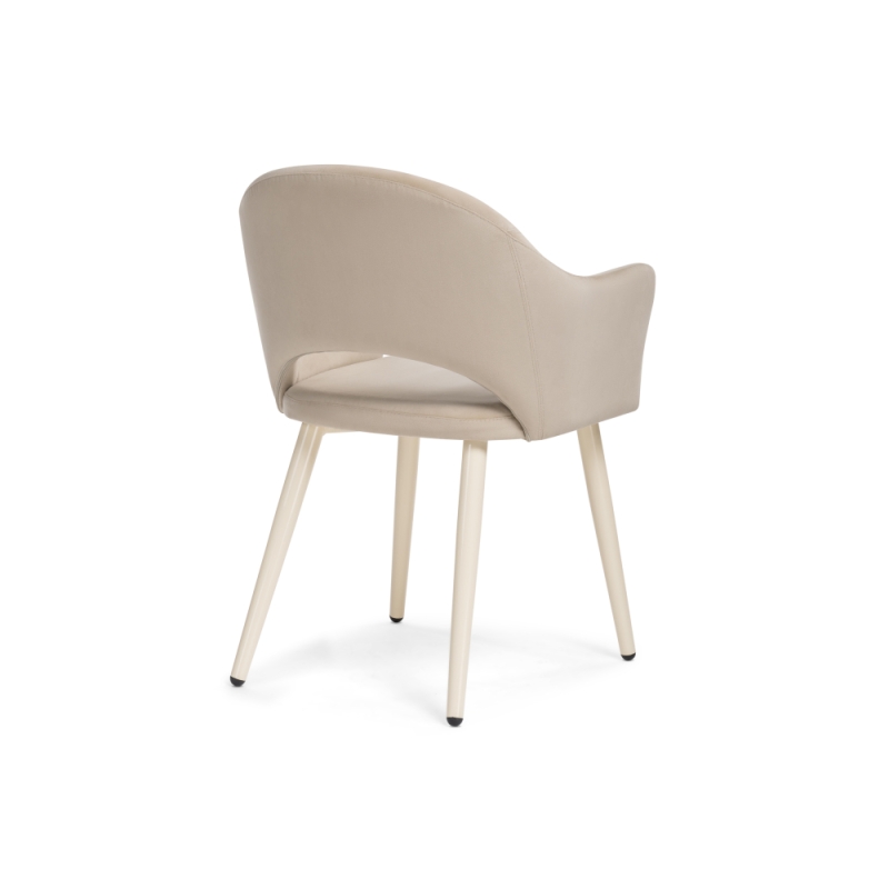 Стул на металлокаркасе Апри микровелюр 05 / бежевый глянец