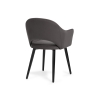 Стул на металлокаркасе Апри микровелюр графитовый / черный глянец