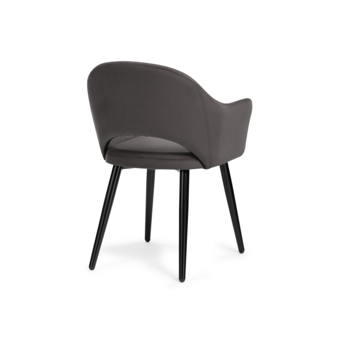 Стул на металлокаркасе Апри микровелюр графитовый / черный глянец