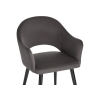Стул на металлокаркасе Апри микровелюр графитовый / черный глянец