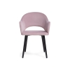 Стул на металлокаркасе Апри микровелюр розовый / черный глянец