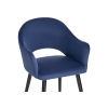 Стул на металлокаркасе Апри микровелюр темно-синий / черный глянец