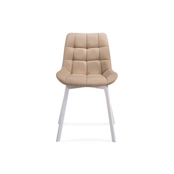Стул на металлокаркасе Челси белый / бежевый