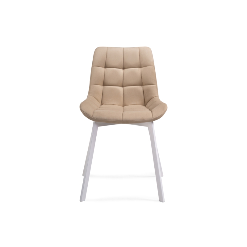Стул на металлокаркасе Челси белый / бежевый
