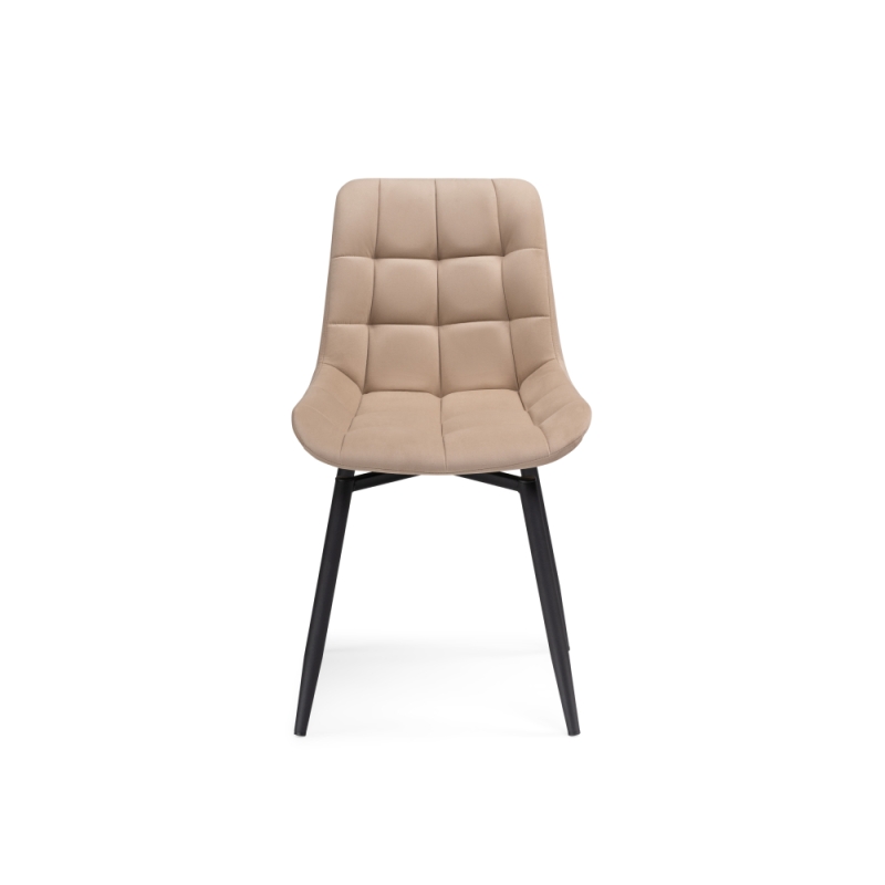 Стул на металлокаркасе Челси крутящийся велюр бежевый / черный