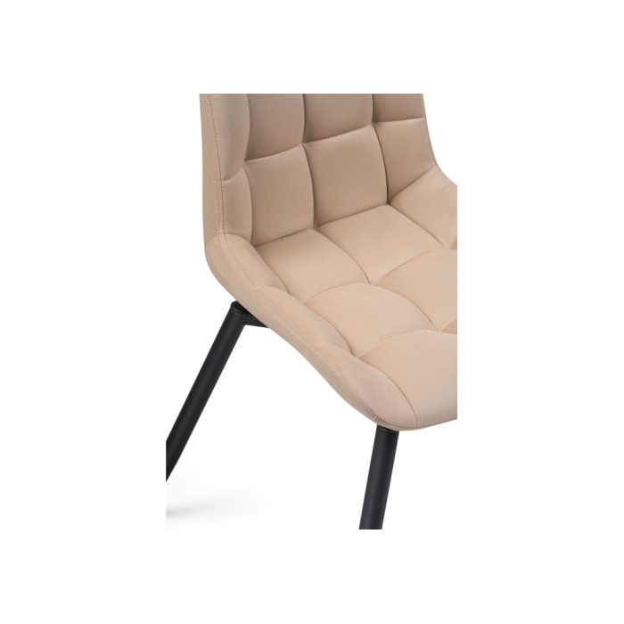 Стул на металлокаркасе Челси крутящийся велюр бежевый / черный