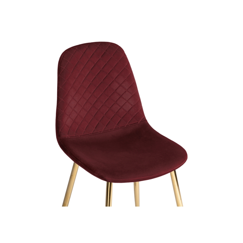 Стул на металлокаркасе Dabl wine red / gold