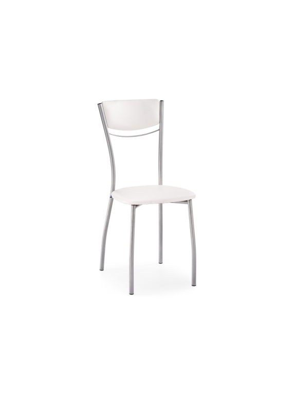 Стул на металлокаркасе Goki с мягкой спинкой белый полимер / светлый мусс
