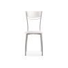 Стул на металлокаркасе Goki с мягкой спинкой белый полимер / светлый мусс