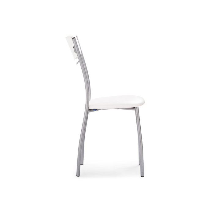 Стул на металлокаркасе Goki с мягкой спинкой белый полимер / светлый мусс