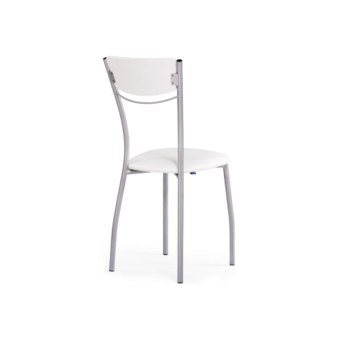 Стул на металлокаркасе Goki с мягкой спинкой белый полимер / светлый мусс