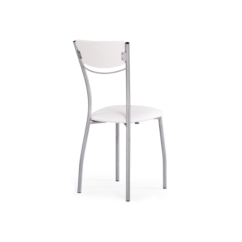 Стул на металлокаркасе Goki с мягкой спинкой белый полимер / светлый мусс