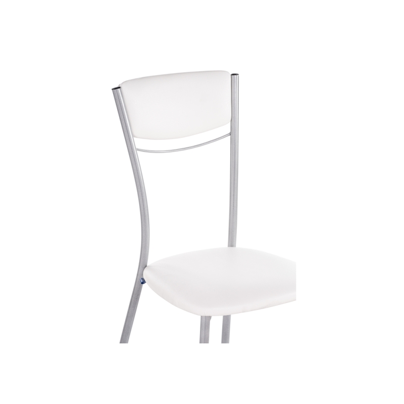 Стул на металлокаркасе Goki с мягкой спинкой белый полимер / светлый мусс