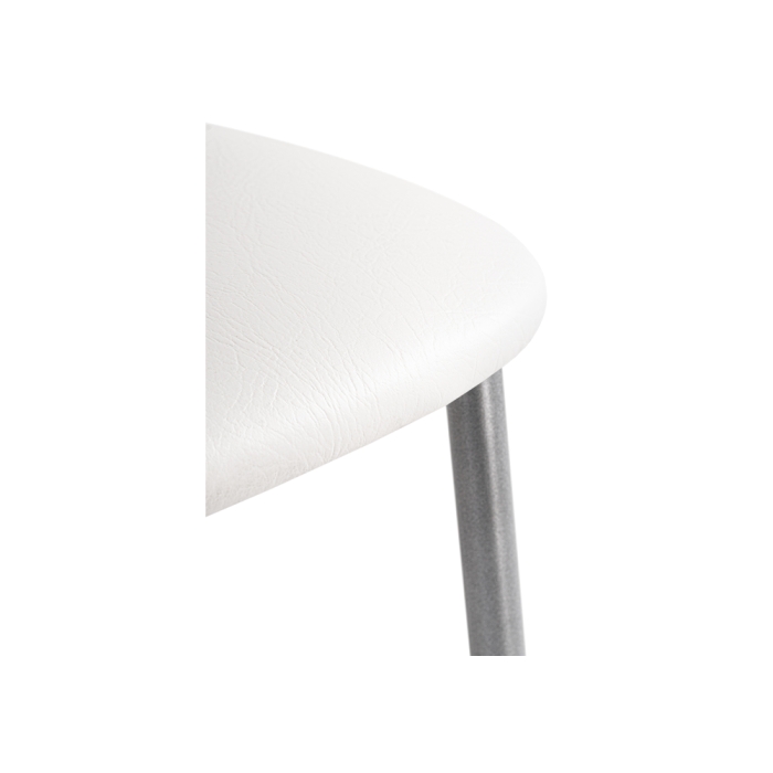 Стул на металлокаркасе Goki с мягкой спинкой белый полимер / светлый мусс