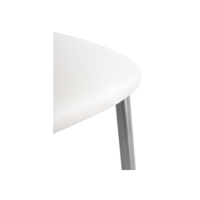 Стул на металлокаркасе Goki с мягкой спинкой белый полимер / светлый мусс