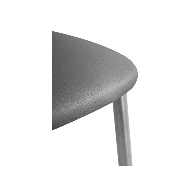 Стул на металлокаркасе Goki с мягкой спинкой серый полимер / светлый мусс