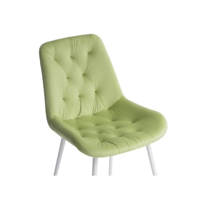 Стул на металлокаркасе Гояр confetti green / белый глянец