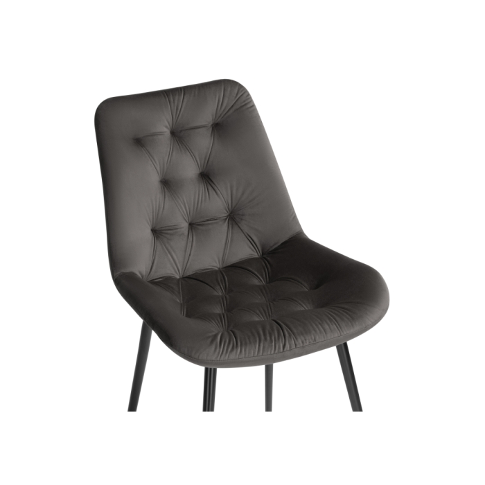 Стул на металлокаркасе Гояр графитовый / черный глянец