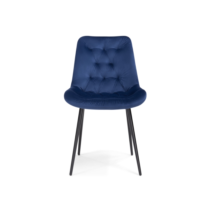 Стул на металлокаркасе Гояр темно-синий / черный глянец