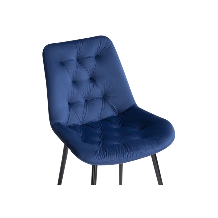 Стул на металлокаркасе Гояр темно-синий / черный глянец