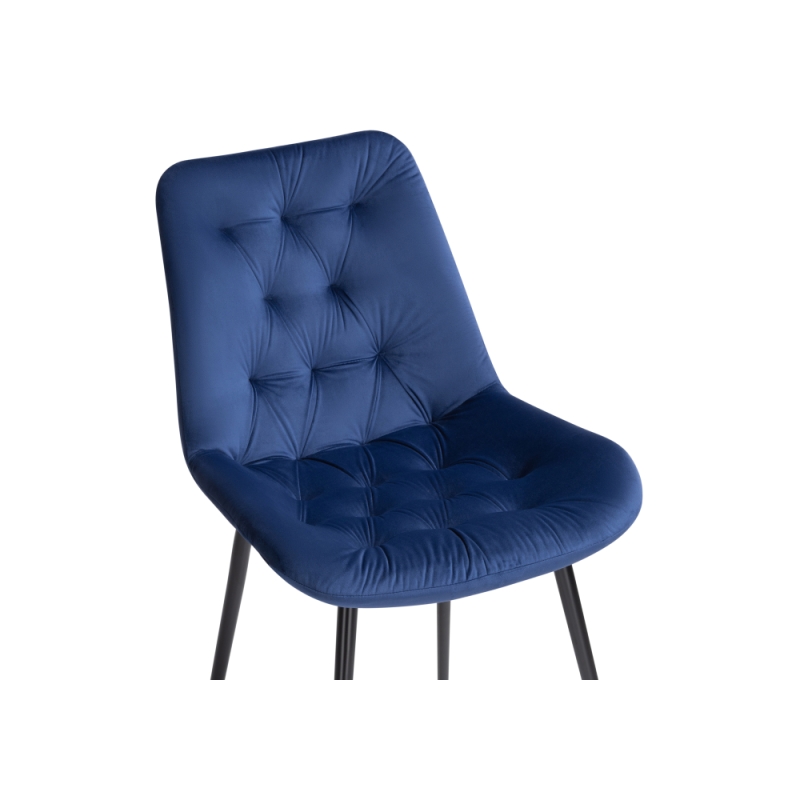 Стул на металлокаркасе Гояр темно-синий / черный глянец